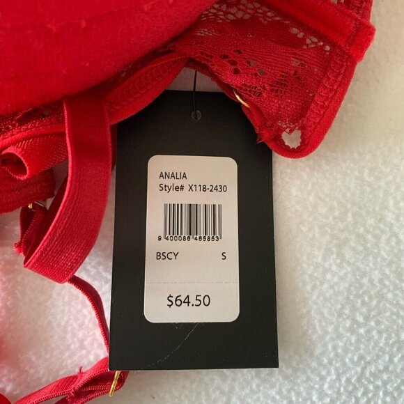 Frederick's Of Hollywood Women's Analia Open Cup Corset Garter Set Small Red - Picture 7 of 10